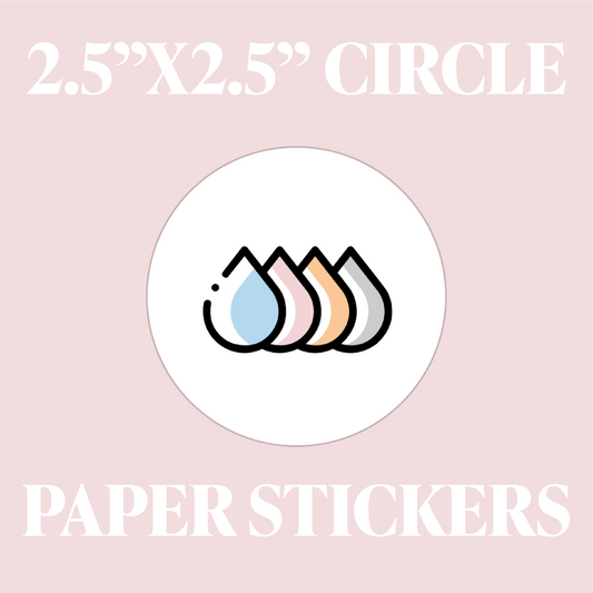 2.5"x2.5" CIRCLE PAPER STICKER SHEETS (12)